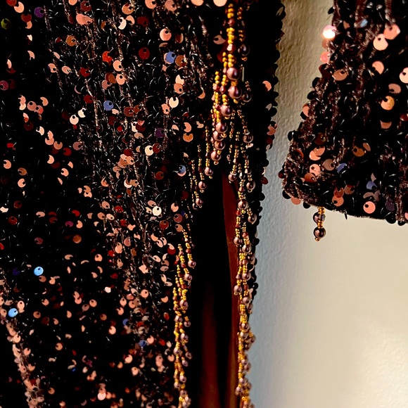 Rihanna Sequin Maxi Dress - Chocolate - Size XL - Picture 5 of 10